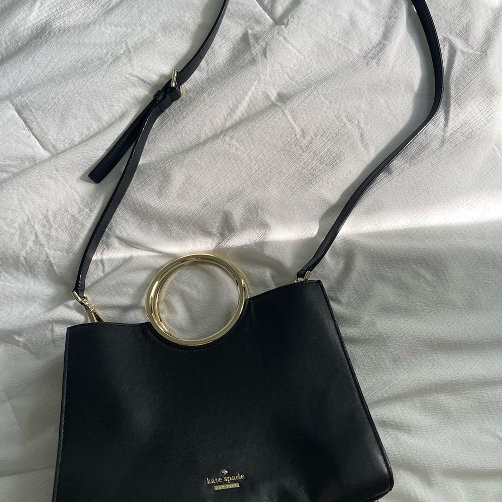Kate Spade Black Shoulder Bag with Gold Accent